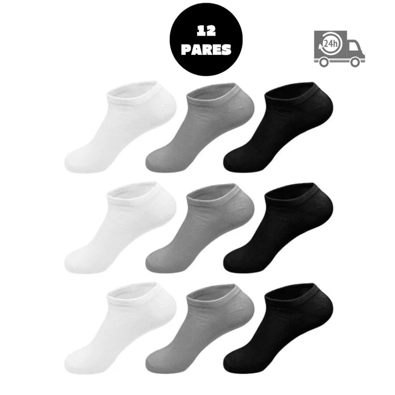 Kit com 12 Meias Soquete Unissex Cano Curto