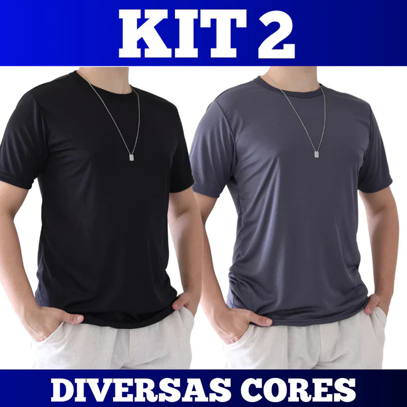 Kit 2 Camiseta Masculina Dryfit Camisa Manga Curta Gola Redonda Blusa Masculino Premium